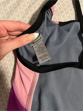 S/P (4-6) Champion Girls' Pink, Purple & Black Colorblock One-Piece